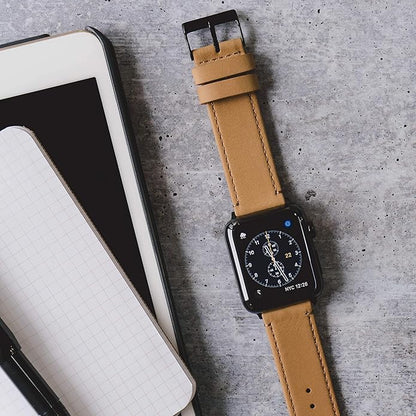 BARTON WATCH BANDS - Top Grain Leather Watch Bands Compatible with Apple Watch Models - 1, 2, 3, 4, 5, 6, 7, 8, 9, 10, SE, Ultra & Ultra 2