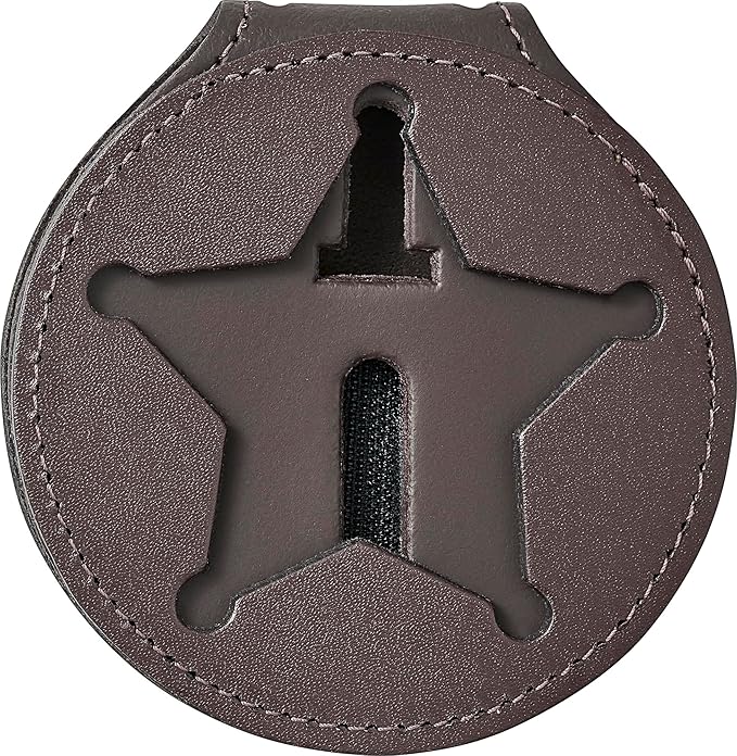 Perfect Fit Shield Wallets Florida Sheriff Five-Point Star Badge Holder 2.7 inches Tall (Cutout PF185) Brown Leather