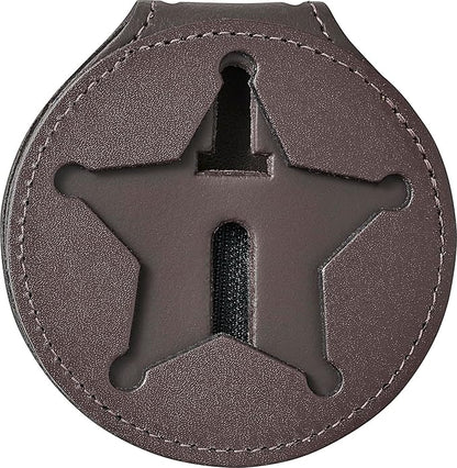 Perfect Fit Shield Wallets Florida Sheriff Five-Point Star Badge Holder 2.7 inches Tall (Cutout PF185) Brown Leather