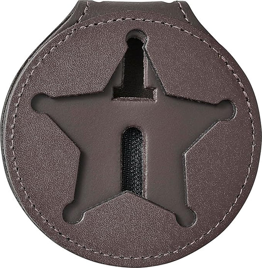 Perfect Fit Shield Wallets Florida Sheriff Five-Point Star Badge Holder 2.7 inches Tall (Cutout PF185) Brown Leather