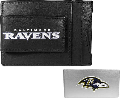 Siskiyou Sports NFL unisex Leather Cash & Cardholder & Money Clip