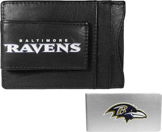 Siskiyou Sports NFL unisex Leather Cash & Cardholder & Money Clip