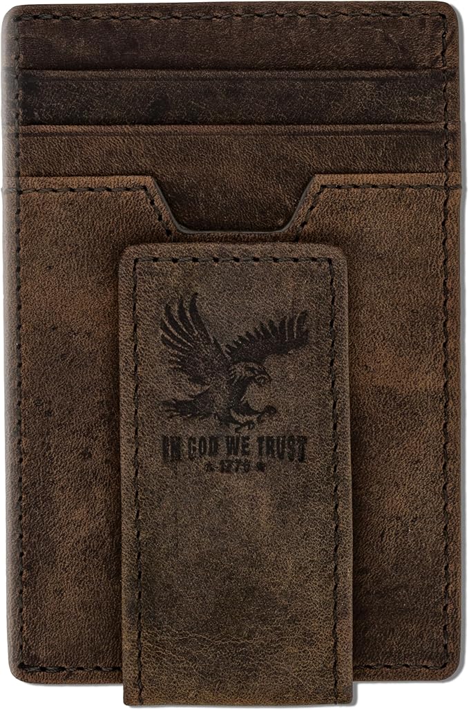 BULL GUARD Magnetic Money Clip Men's Wallet Crafted from Genuine Leather, Slim Front Pocket Minimalist Card Case RFID Secure | Magnetic Money Clip, Slim, Front Pocket, Minimalist, Card Case
