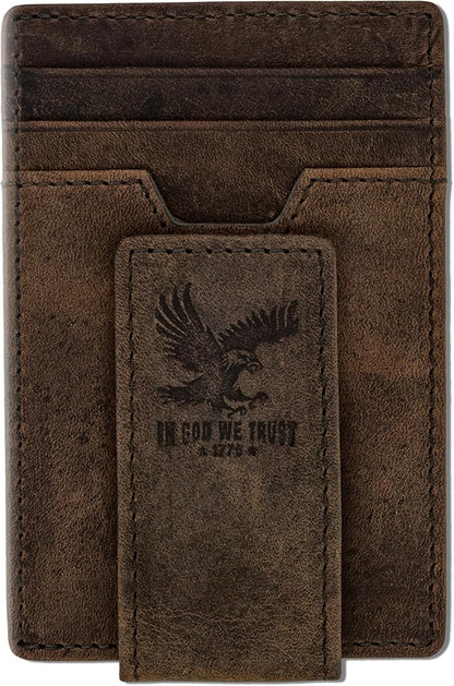 BULL GUARD Magnetic Money Clip Men's Wallet Crafted from Genuine Leather, Slim Front Pocket Minimalist Card Case RFID Secure | Magnetic Money Clip, Slim, Front Pocket, Minimalist, Card Case