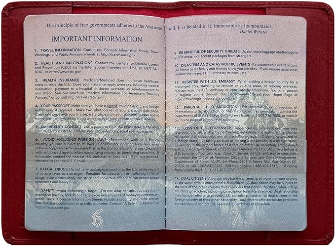 Red Genuine Leather RFID Passport Cover