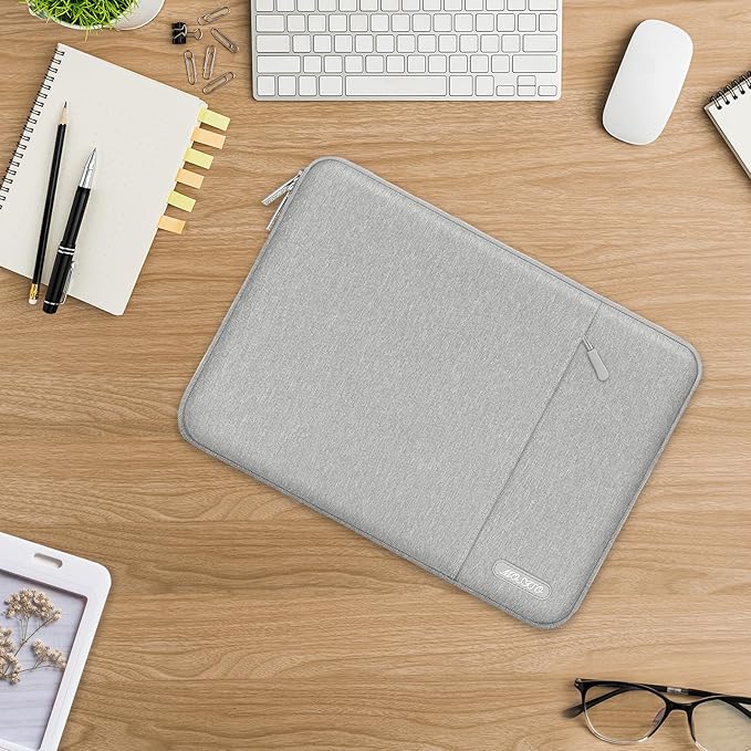 MOSISO Laptop Case 16 inch, 15-15.6 inch Laptop Sleeve Compatible with MacBook Pro 16 M5 M4 M3 M2 M1, HP Acer Dell Lenovo ASUS, Polyester Vertical Computer Sleeve Bag with Pocket, Gray