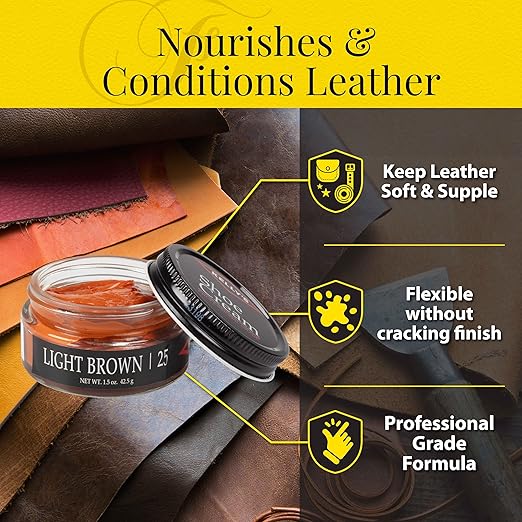 Kelly's Light Brown Shoe Polish 1.5 oz - Professional Leather Shoe Cream