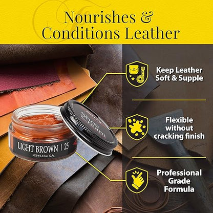 Kelly's Light Brown Shoe Polish 1.5 oz - Professional Leather Shoe Cream
