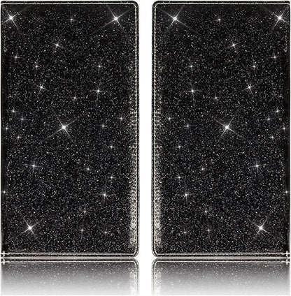 TOURSUIT Car Registration and Insurance Card Holder, Vehicle License Document Glove Box Compartment Organizer, Interior Car Accessories for Women Men Teens (Glitter Black)