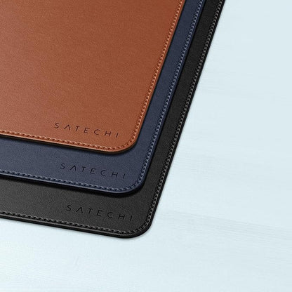 Satechi Vegan Leather Desk Mat, Large Mouse Pad Scratch and Water Resistant, Easy to Clean, Desk Pad for Office and Home, 26.8” x 12.4” x 0.1” - Brown