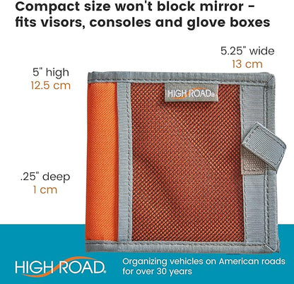 High Road Car Registration and Insurance Card Holder for Sun Visor, Glove Box or Console with 2 Clear Hidden Car Document Pockets and Front Card Pocket