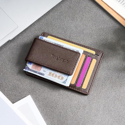 Toughergun Slim Wallet for Men RFID Blocking Money Clip, Minimalist Front Pocket Credit Card Holder, Magnetic Thin Mens Wallets with ID Window