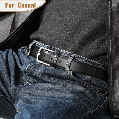Men's Belt Genuine Leather Belt for Men Dress Casual Golf Jeans Pants 1 3/8"
