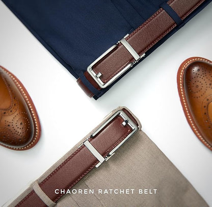 CHAOREN Click Belts for Men - Mens Ratchet Belt 1 3/8" for Dress Pants - Perfect Companion to Men's Oxfords