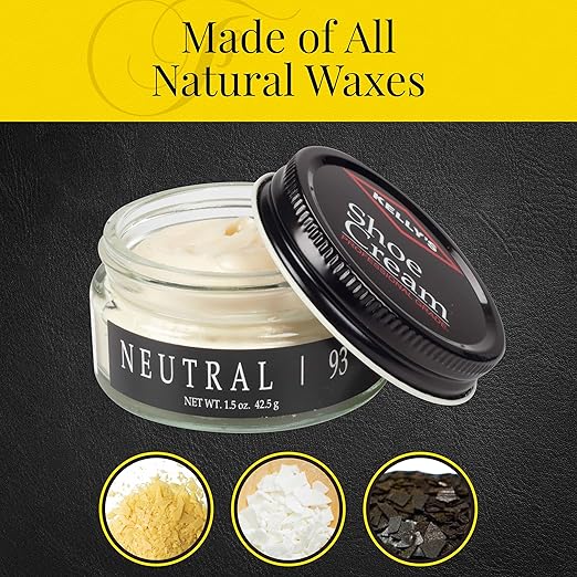 Kelly's Neutral Shoe Polish 1.5 oz - Professional Leather Shoe Cream