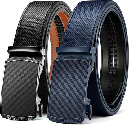 CHAOREN Mens Belt Leather Ratchet Belt 2 Pack - Customizable Fit, Effortless Style (35mm)