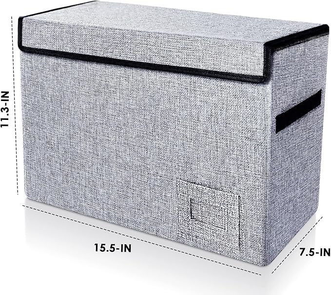 Leffis Comic Book Storage, Box 15.5" X 7.5" X 11.3", Collapsible Comic Short Box with Lids Holds 150 Comics Heavy Duty Comic Book Bin Container (1 pack, grey)
