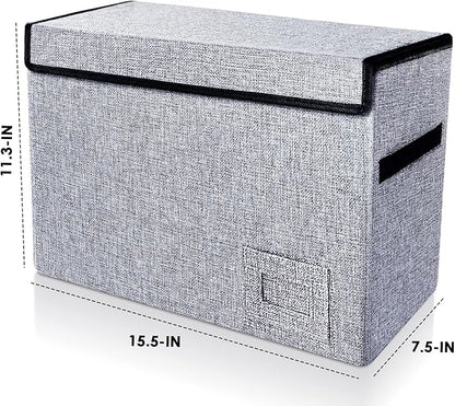 Leffis Comic Book Storage, Box 15.5" X 7.5" X 11.3", Collapsible Comic Short Box with Lids Holds 150 Comics Heavy Duty Comic Book Bin Container (1 pack, grey)