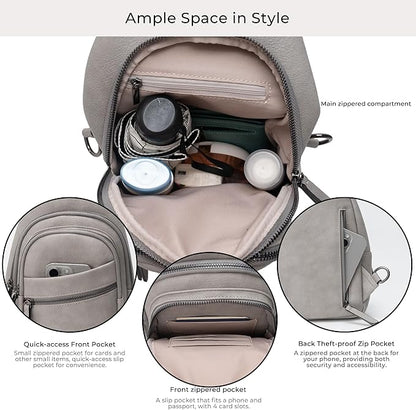 Alldaily Large Sling Bag for Women Crossbody Purse Leather Fashionable Trendy Chest Bag for Travel, Fanny Pack (Grey)