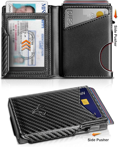 BULLIANT Men Wallet Gift Boxed,Slim Front Pocket Wallet Money Clip Card Holder 3.8"x2.7",Pop-up Access