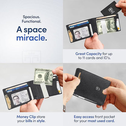 TRAVANDO Mens Wallet with Money Clip AUSTIN RFID Blocking Bifold Credit Card Holder for Men with Gift Box