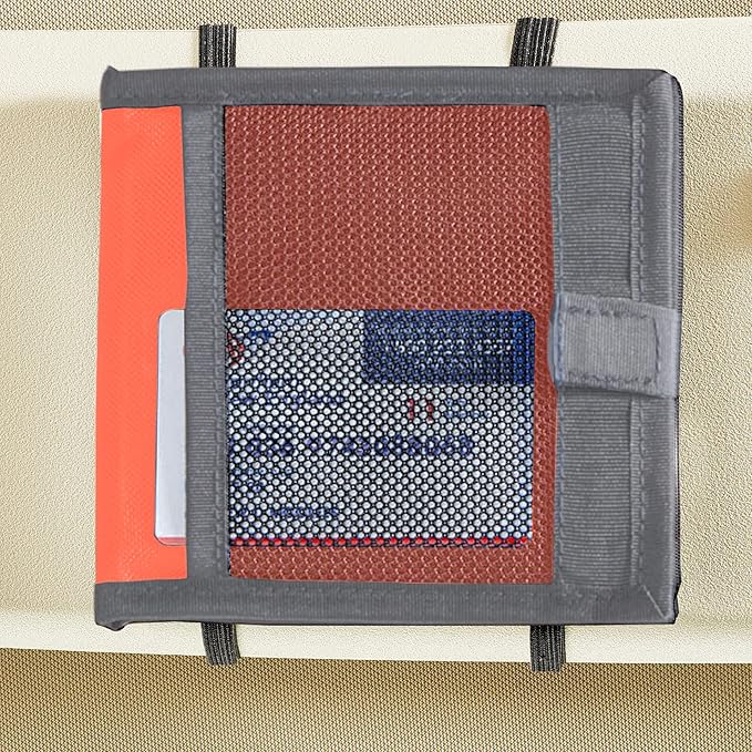 High Road Car Registration and Insurance Card Holder for Sun Visor, Glove Box or Console with 2 Clear Hidden Car Document Pockets and Front Card Pocket
