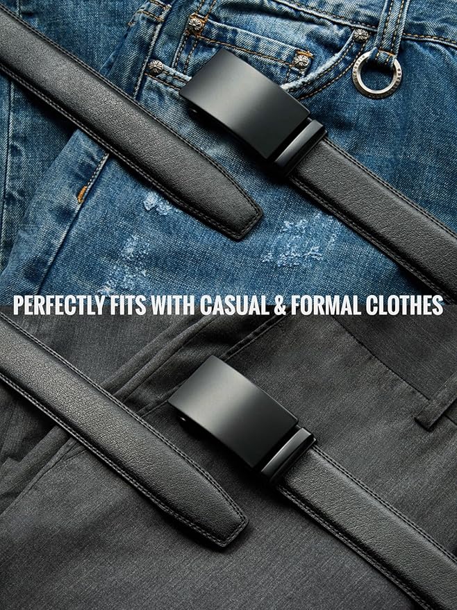 CHAOREN Leather Ratchet Belt Men 2 Pack - Customizable Fit, Effortless Style (35mm)