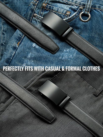 CHAOREN Leather Ratchet Belt Men 2 Pack - Customizable Fit, Effortless Style (35mm)
