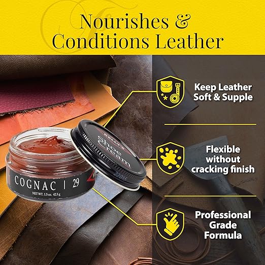 Kelly's Cognac Shoe Polish 1.5 oz - Professional Leather Shoe Cream