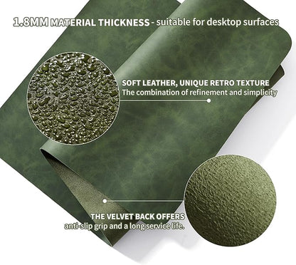 RENMTURE Large Mouse Pad and Keyboard Wrist Rest, Desk Pad for Keyboard and Mouse, Large Gaming Mouse Pad with Wrist Support, Desk Mat for Work and Gaming (Dark Green)