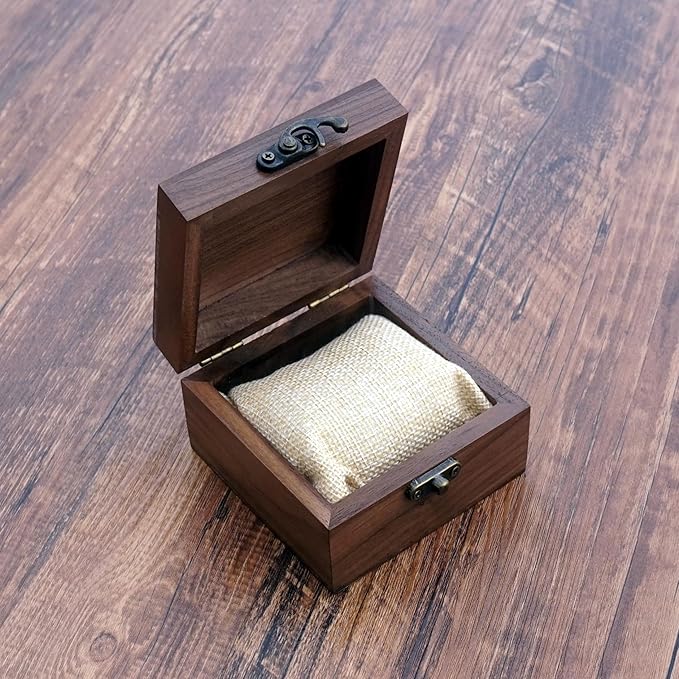 Walnut Wood Box for Crafts, Jewelry Box and watch box Wooden Keepsake Box Gift (Walnut)