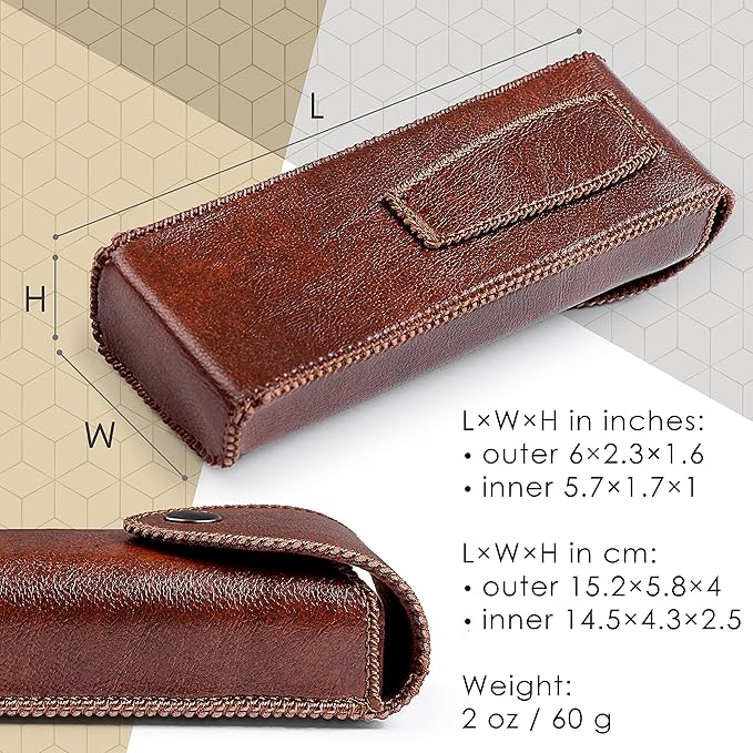 Hard Eyeglass Case With Belt Loop, PU Leather Glasses Case, Eyeglasses Cases, Reading Glass Case, Spectacles Box For Eyeglass, Classic Style Brown Eyeglass Case Small