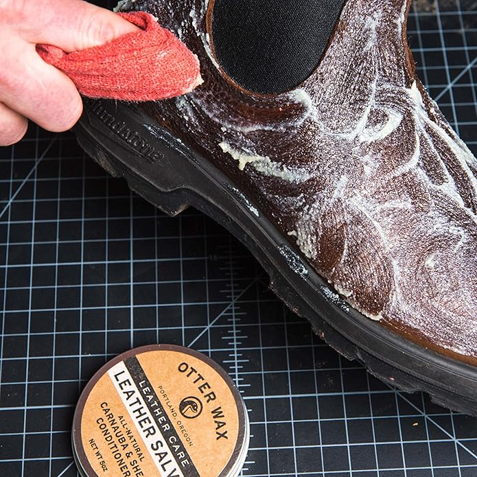 Otter Wax Leather Salve | Leather Cleaner & Conditioner | All-Natural Balm for Furniture, Boots, Jackets, Shoes & Bag