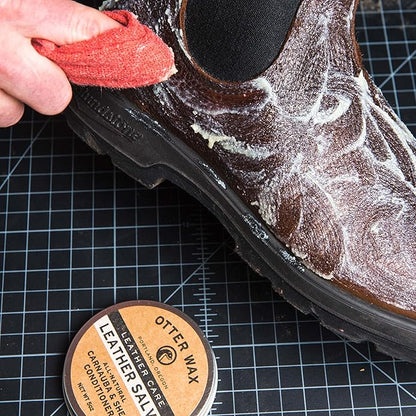 Otter Wax Leather Salve | Leather Cleaner & Conditioner | All-Natural Balm for Furniture, Boots, Jackets, Shoes & Bag