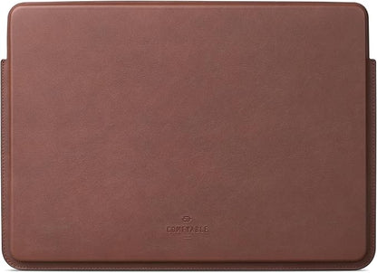 Comfyable 13 Inch Faux Leather Laptop Sleeve Case, Slim Protective Laptop Cover Compatible with MacBook Air M5 2026 & MacBook Pro M2 M1 2022, Brown