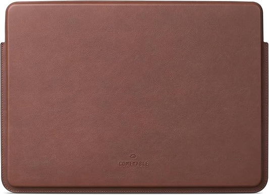 Comfyable 13 Inch Faux Leather Laptop Sleeve Case, Slim Protective Laptop Cover Compatible with MacBook Air M5 2026 & MacBook Pro M2 M1 2022, Brown