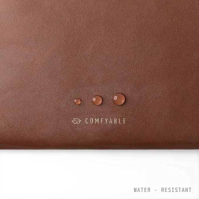 Comfyable Slim Protective Laptop Sleeve, PU Leather Bag Compatible with 15" MacBook Air (Snug Fit) M5 & 14" MacBook Pro M5 Pro/Max 2026 (Loose Fit), Brown