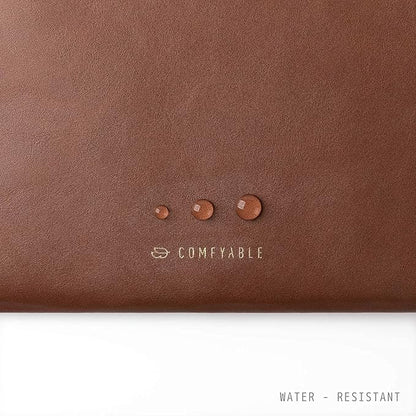 Comfyable Slim Protective Laptop Sleeve, PU Leather Bag Compatible with 15" MacBook Air (Snug Fit) M5 & 14" MacBook Pro M5 Pro/Max 2026 (Loose Fit), Brown