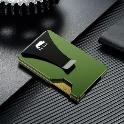 furid Minimalist Card Wallet for Men Slim: Rfid Metal Wallet with Money Clip Credit Card Holder - Gift for Man Husband at Brithday Stocking Stuffers