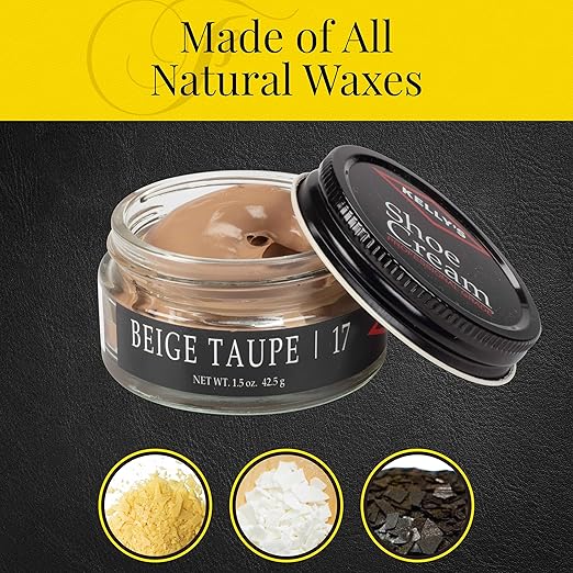 Kelly's Beige Taupe Shoe Polish 1.5 oz - Professional Leather Shoe Cream