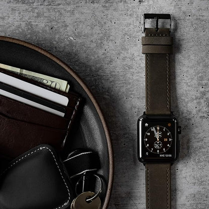 BARTON WATCH BANDS - Top Grain Leather Watch Bands Compatible with Apple Watch Models - 1, 2, 3, 4, 5, 6, 7, 8, 9, 10, SE, Ultra & Ultra 2