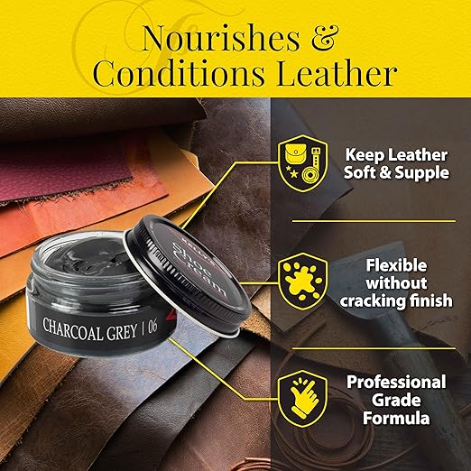 Kelly's Charcoal Grey Shoe Polish 1.5 oz - Professional Leather Shoe Cream