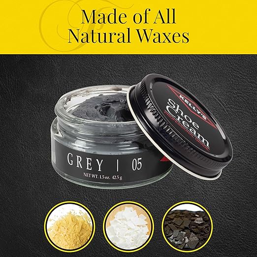 Kelly's Grey Shoe Polish 1.5 oz - Professional Leather Shoe Cream