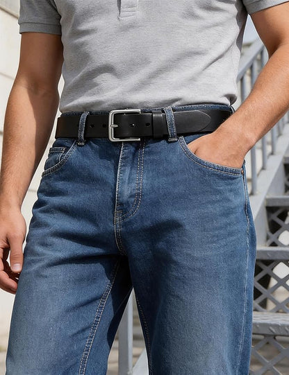 Thicken Full Grain Leather Mens Belt Heavy Duty Mens Work Belt Mens Belt High Hardness Buckle Packed In Gift Box