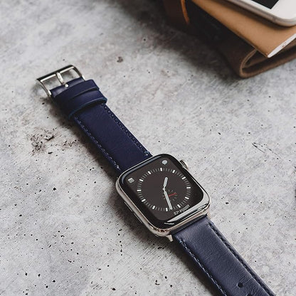BARTON WATCH BANDS - Top Grain Leather Watch Bands Compatible with Apple Watch Models - 1, 2, 3, 4, 5, 6, 7, 8, 9, 10, SE, Ultra & Ultra 2