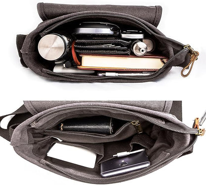 Canvas Messenger Bag Small Crossbody Bag Casual Travel Working Tools Bag Shoulder Bag Hold Phone Handset Anti Theft | Small, Casual, Travel, Working Tools Bag, Hold Phone, Handset