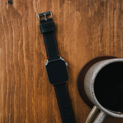 BARTON WATCH BANDS - Top Grain Leather Watch Bands Compatible with Apple Watch Models - 1, 2, 3, 4, 5, 6, 7, 8, 9, 10, SE, Ultra & Ultra 2