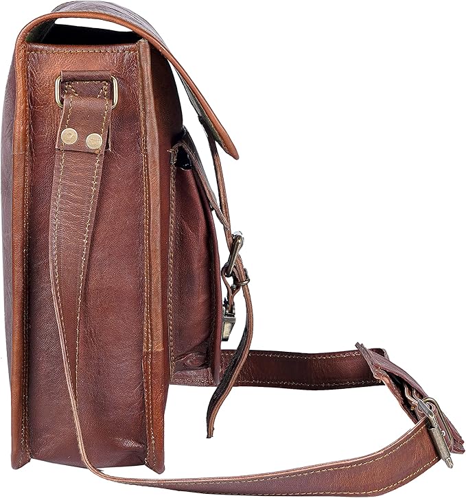 11 inch Small Crossbody Shoulder Genuine Leather iPad/Tablet Vintage Messenger Bag For 10.5 inch iPad Pro for Women & Men