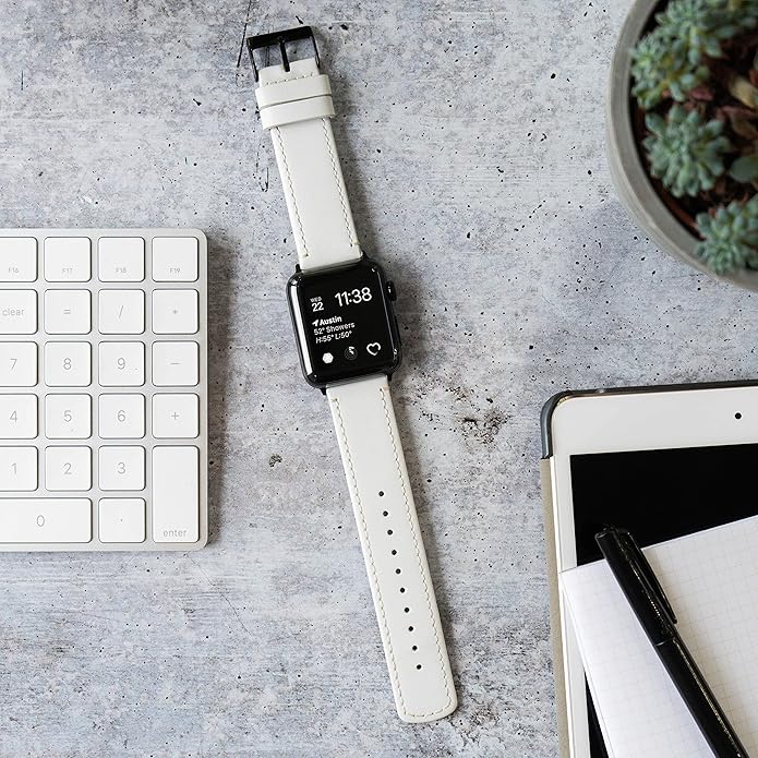 BARTON WATCH BANDS - Top Grain Leather Watch Bands Compatible with Apple Watch Models - 1, 2, 3, 4, 5, 6, 7, 8, 9, 10, SE, Ultra & Ultra 2