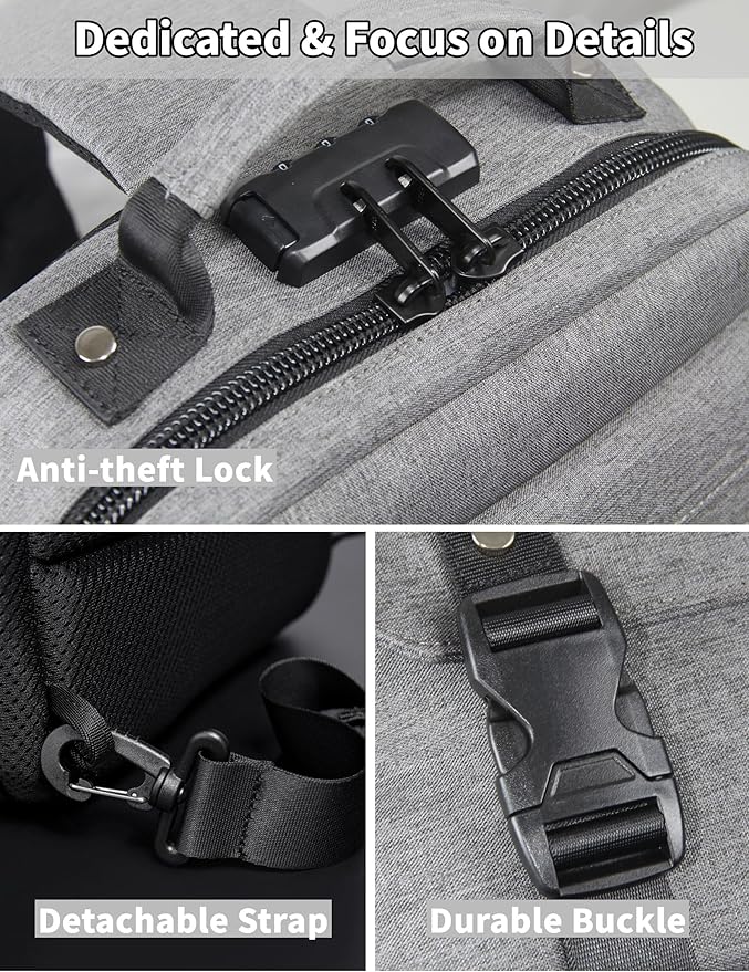 BASICPOWER Laptop Sling Bag for Men Women, Sling Backpack Crossbody Bag Fits 14 inch Computer with USB Port Anti-theft